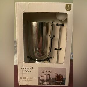 Threshold Silver and White Cocktail Picks Set